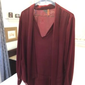 Vince Camuto women’s peplum blouse with tie neck